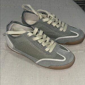 Fashion Nova Olive Green and Cream Mesh Sneakers